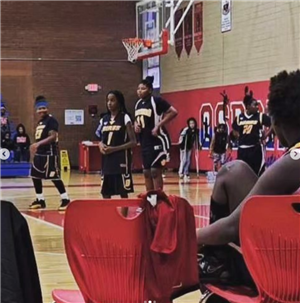 Burns Lady Panthers play basketball